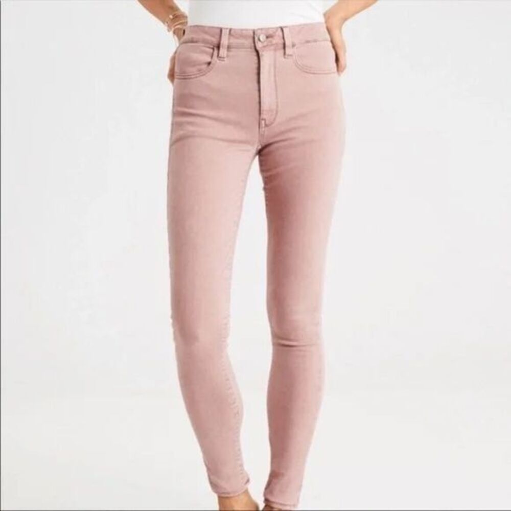 AMERICAN EAGLE Women's Hi Rise Jegging 360 Super Stretch Light Mauve Pink Size 4